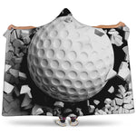Golf Ball Breaking Wall Print Hooded Blanket