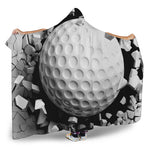 Golf Ball Breaking Wall Print Hooded Blanket