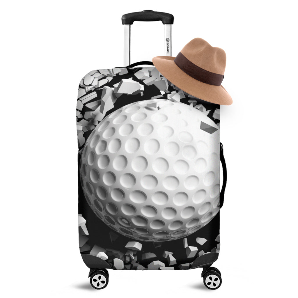 Golf Ball Breaking Wall Print Luggage Cover