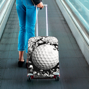 Golf Ball Breaking Wall Print Luggage Cover