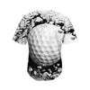 Golf Ball Breaking Wall Print Men's Baseball Jersey