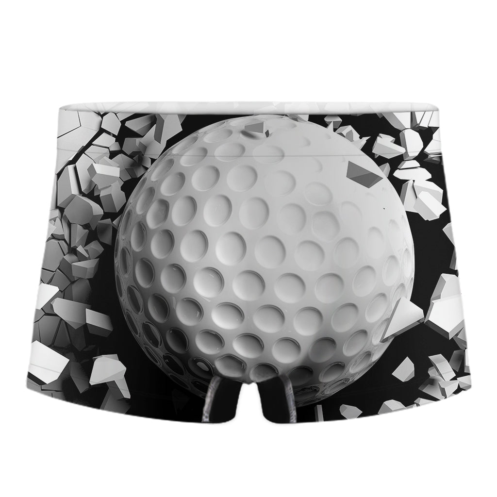 Golf Ball Breaking Wall Print Men's Boxer Briefs