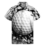 Golf Ball Breaking Wall Print Men's Short Sleeve Shirt