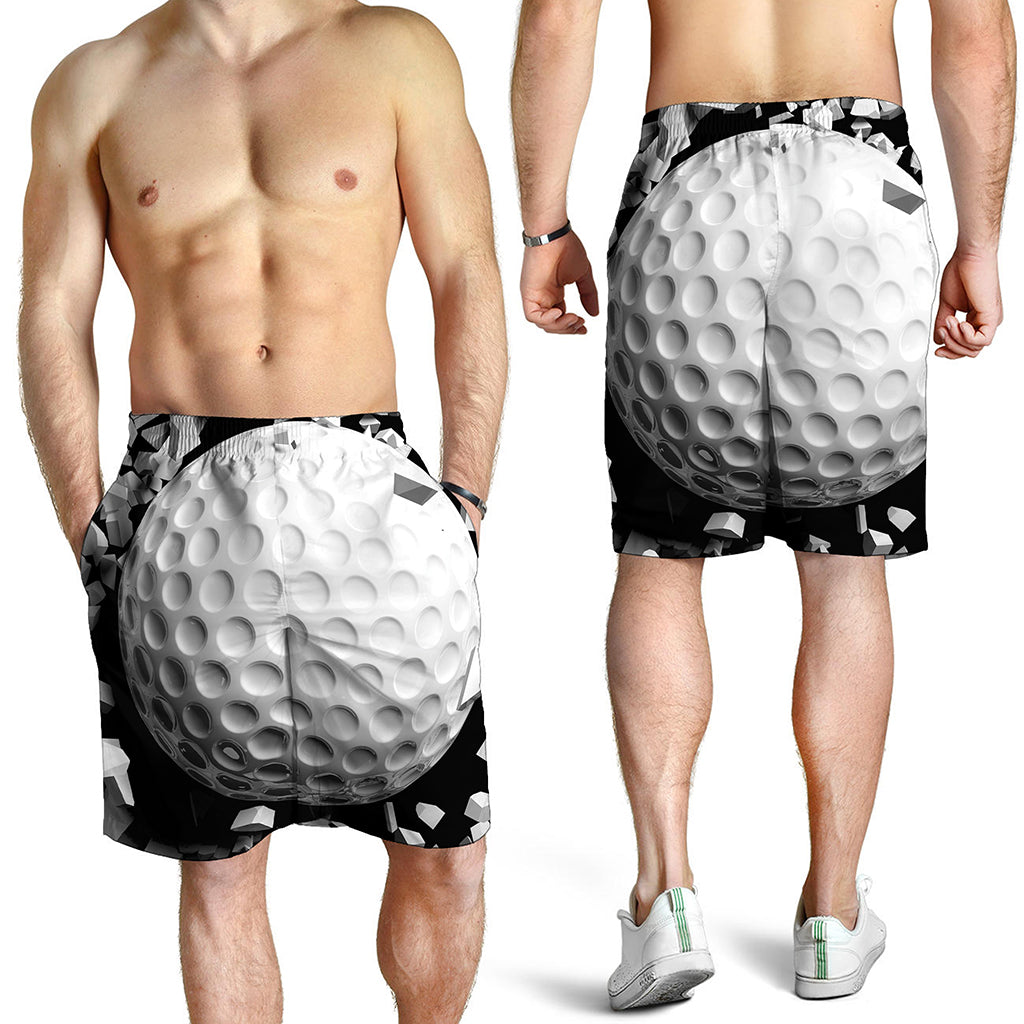 Golf Ball Breaking Wall Print Men's Shorts