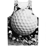 Golf Ball Breaking Wall Print Men's Tank Top