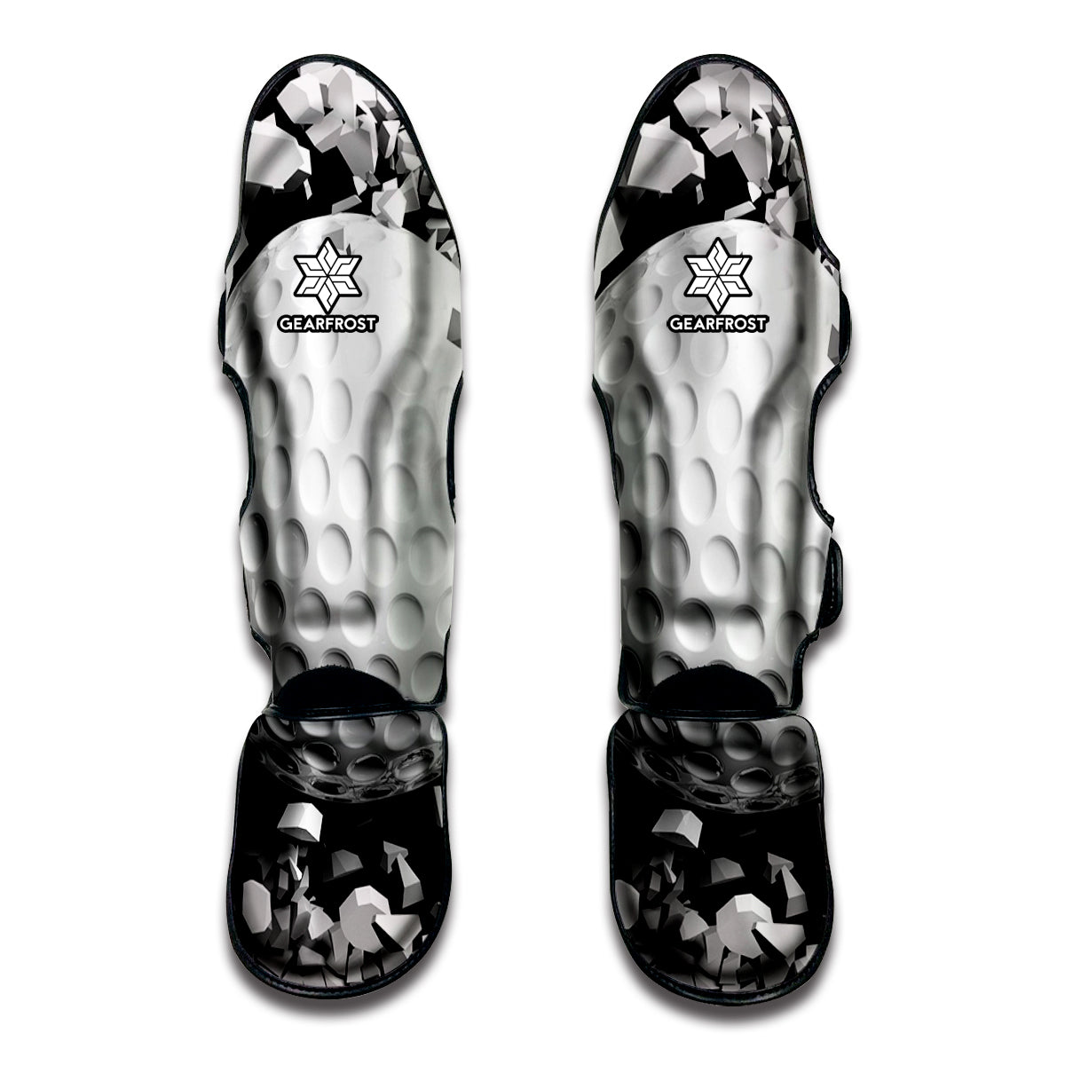 Golf Ball Breaking Wall Print Muay Thai Shin Guard