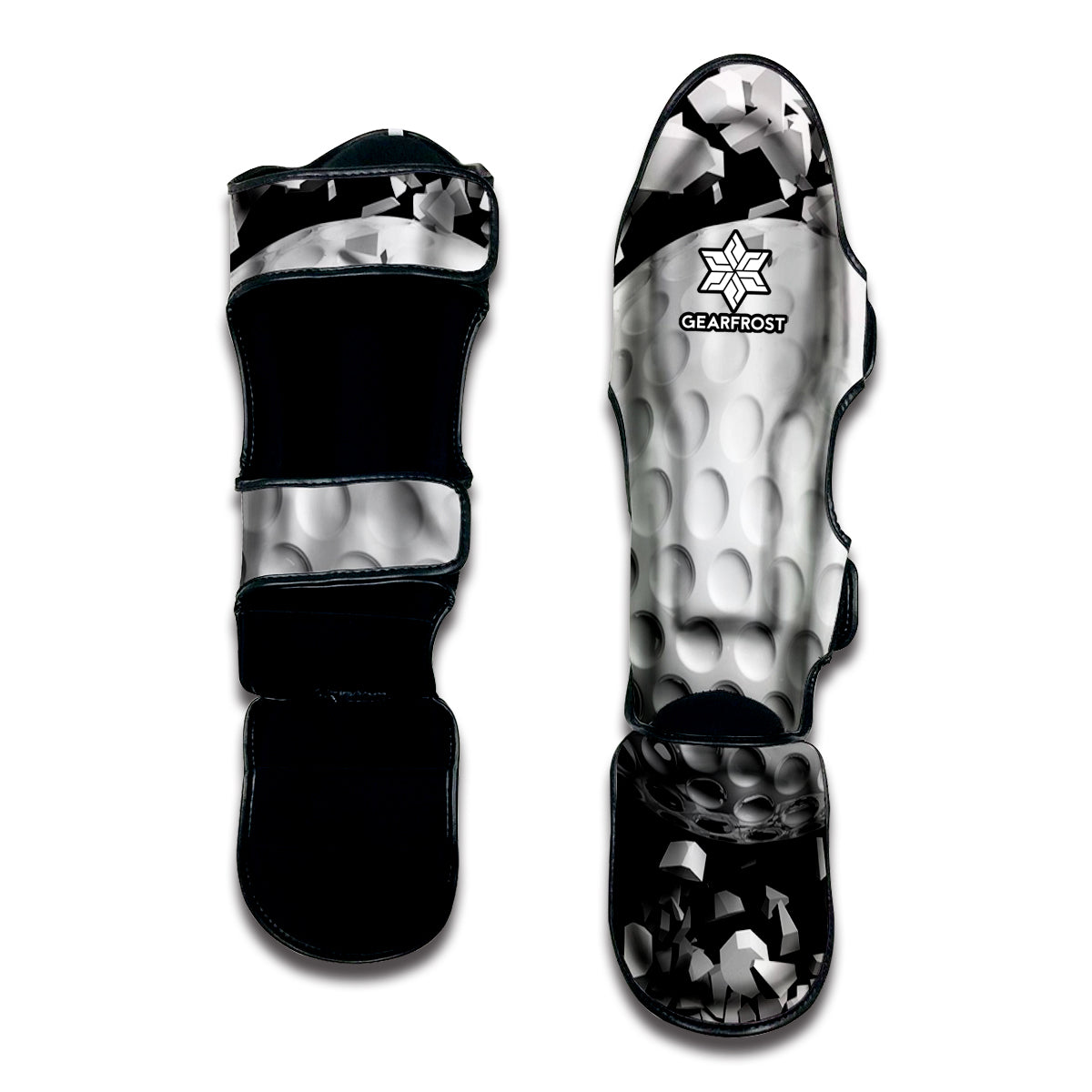 Golf Ball Breaking Wall Print Muay Thai Shin Guard