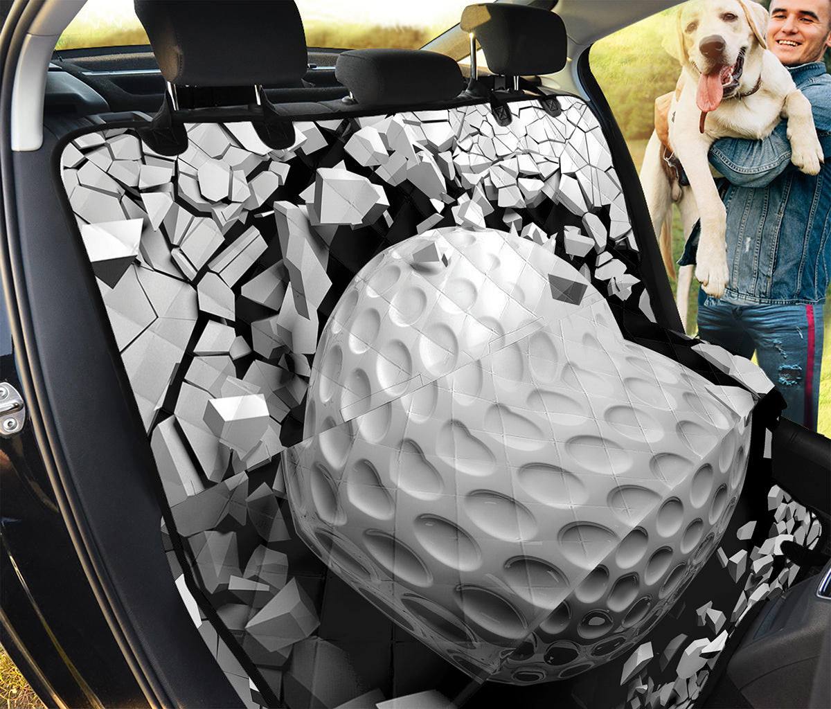 Golf Ball Breaking Wall Print Pet Car Back Seat Cover