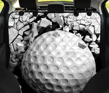 Golf Ball Breaking Wall Print Pet Car Back Seat Cover