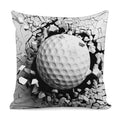 Golf Ball Breaking Wall Print Pillow Cover