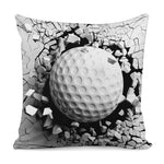 Golf Ball Breaking Wall Print Pillow Cover