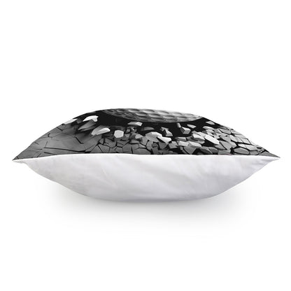 Golf Ball Breaking Wall Print Pillow Cover