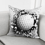 Golf Ball Breaking Wall Print Pillow Cover