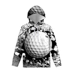 Golf Ball Breaking Wall Print Pullover Hoodie