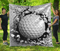 Golf Ball Breaking Wall Print Quilt