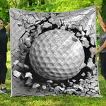 Golf Ball Breaking Wall Print Quilt