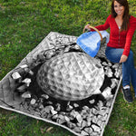 Golf Ball Breaking Wall Print Quilt