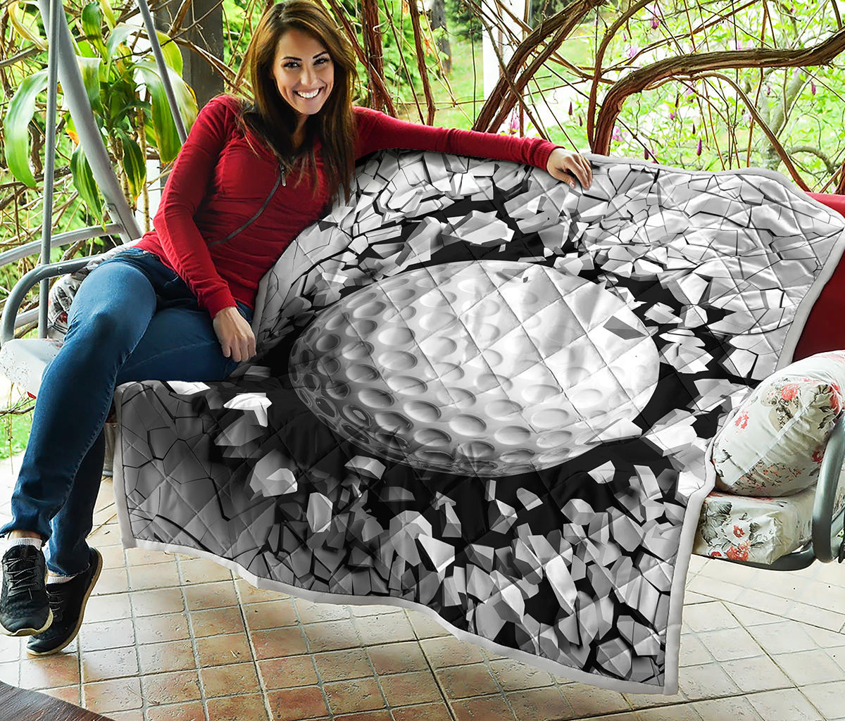 Golf Ball Breaking Wall Print Quilt