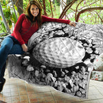 Golf Ball Breaking Wall Print Quilt