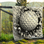 Golf Ball Breaking Wall Print Quilt