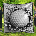 Golf Ball Breaking Wall Print Quilt