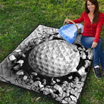 Golf Ball Breaking Wall Print Quilt