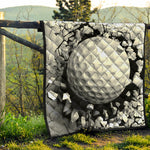 Golf Ball Breaking Wall Print Quilt