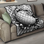 Golf Ball Breaking Wall Print Quilt
