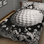 Golf Ball Breaking Wall Print Quilt Bed Set