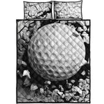 Golf Ball Breaking Wall Print Quilt Bed Set