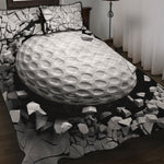 Golf Ball Breaking Wall Print Quilt Bed Set
