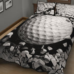 Golf Ball Breaking Wall Print Quilt Bed Set