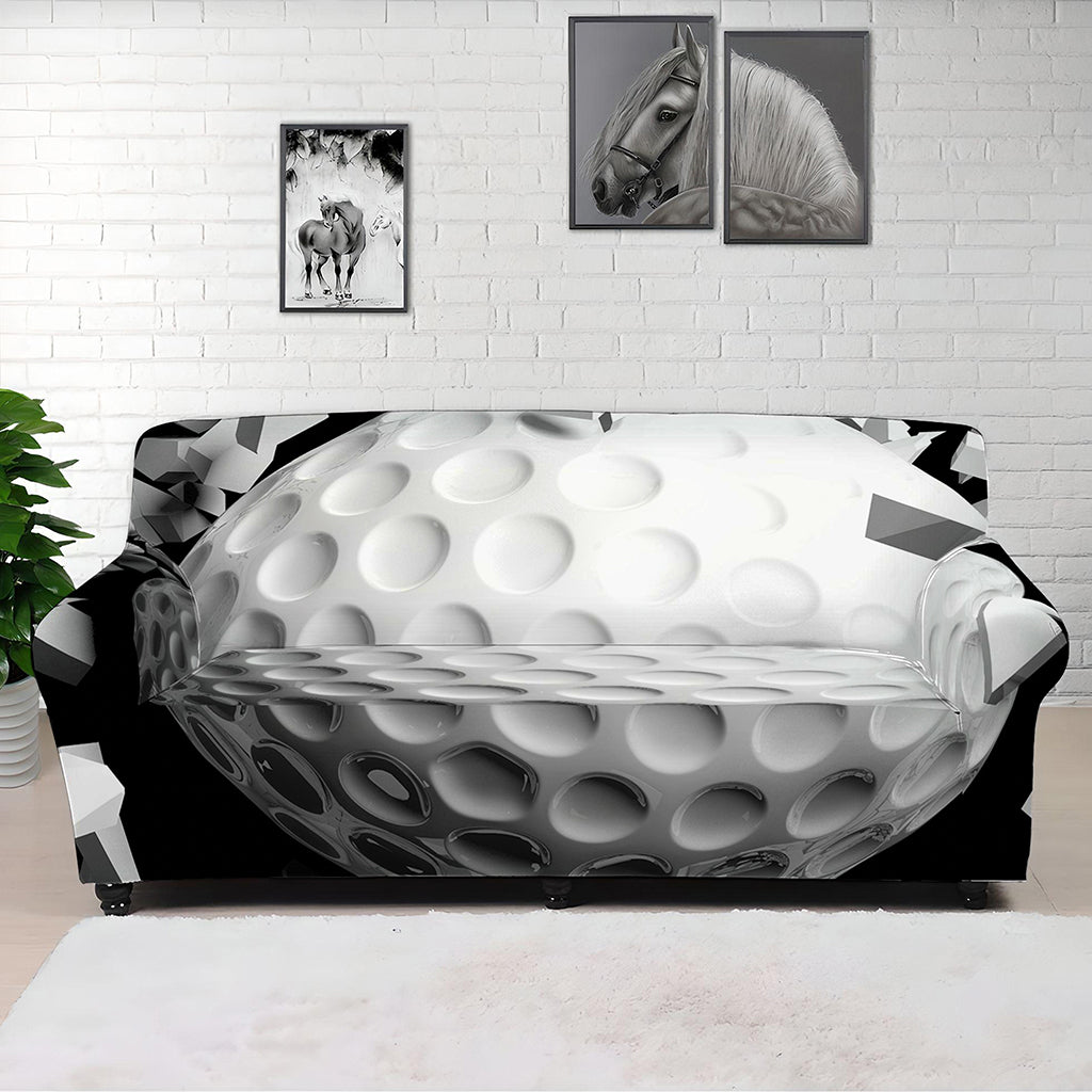 Golf Ball Breaking Wall Print Sofa Cover