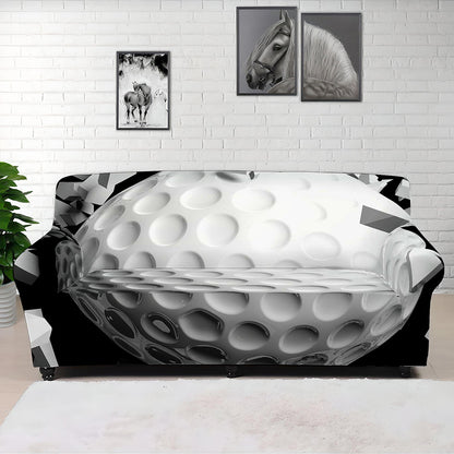 Golf Ball Breaking Wall Print Sofa Cover