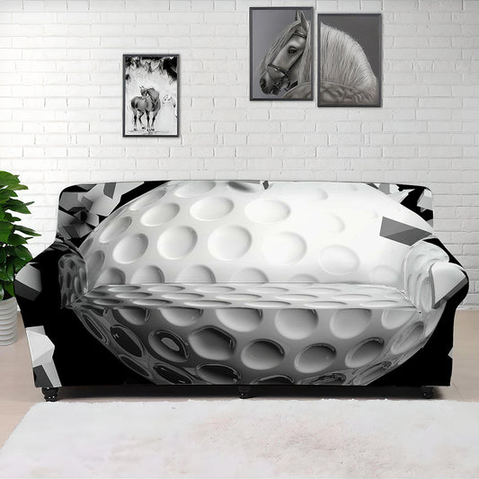 Golf Ball Breaking Wall Print Sofa Cover