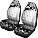 Golf Ball Breaking Wall Print Universal Fit Car Seat Covers