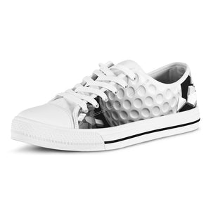 Golf Ball Breaking Wall Print White Low Top Shoes