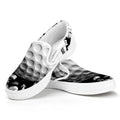 Golf Ball Breaking Wall Print White Slip On Sneakers