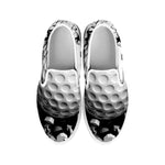 Golf Ball Breaking Wall Print White Slip On Shoes