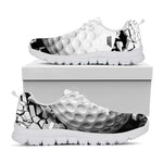 Golf Ball Breaking Wall Print White Sneakers