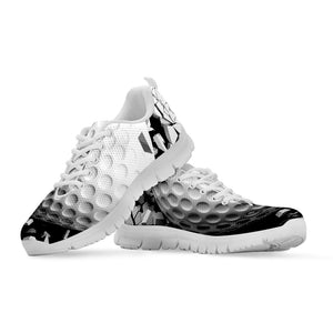 Golf Ball Breaking Wall Print White Sneakers