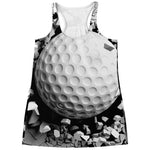 Golf Ball Breaking Wall Print Women's Racerback Tank Top