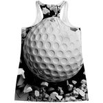 Golf Ball Breaking Wall Print Women's Racerback Tank Top