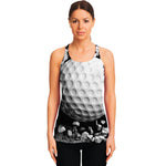 Golf Ball Breaking Wall Print Women's Racerback Tank Top