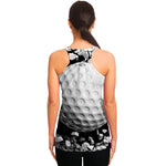Golf Ball Breaking Wall Print Women's Racerback Tank Top