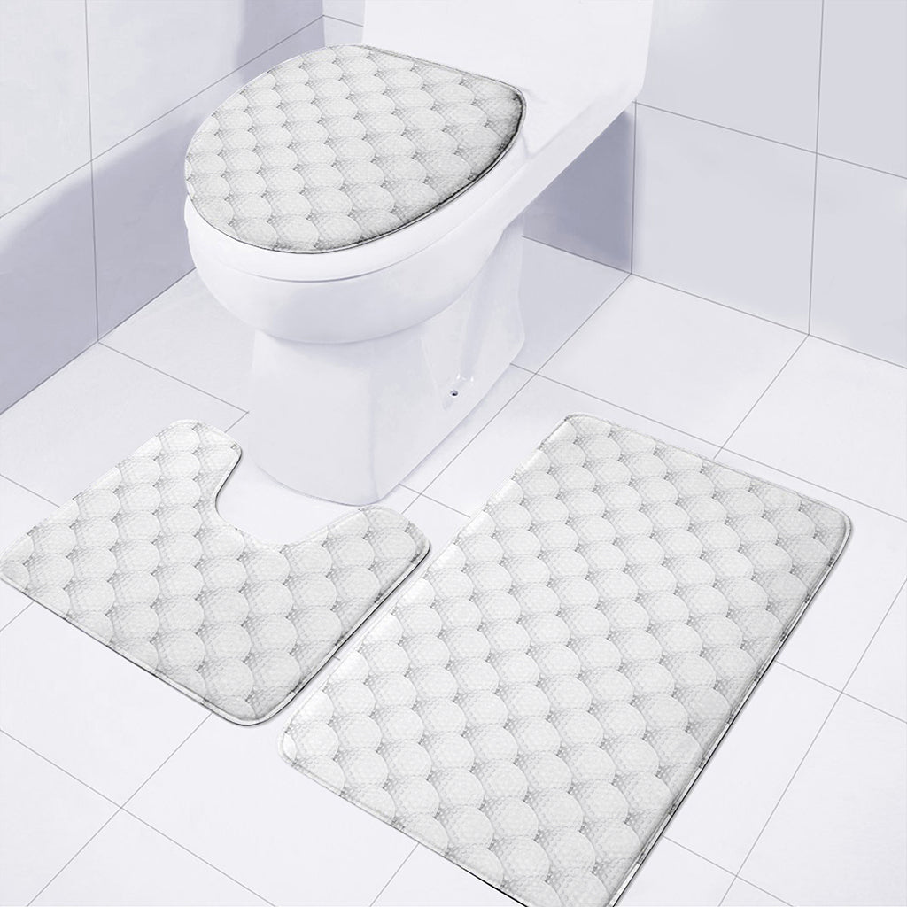 Golf Ball Pattern Print 3 Piece Bath Mat Set