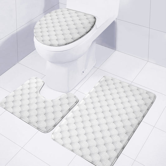 Golf Ball Pattern Print 3 Piece Bath Mat Set