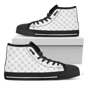 Golf Ball Pattern Print Black High Top Shoes