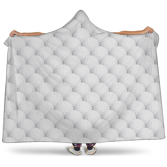 Golf Ball Pattern Print Hooded Blanket