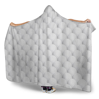Golf Ball Pattern Print Hooded Blanket
